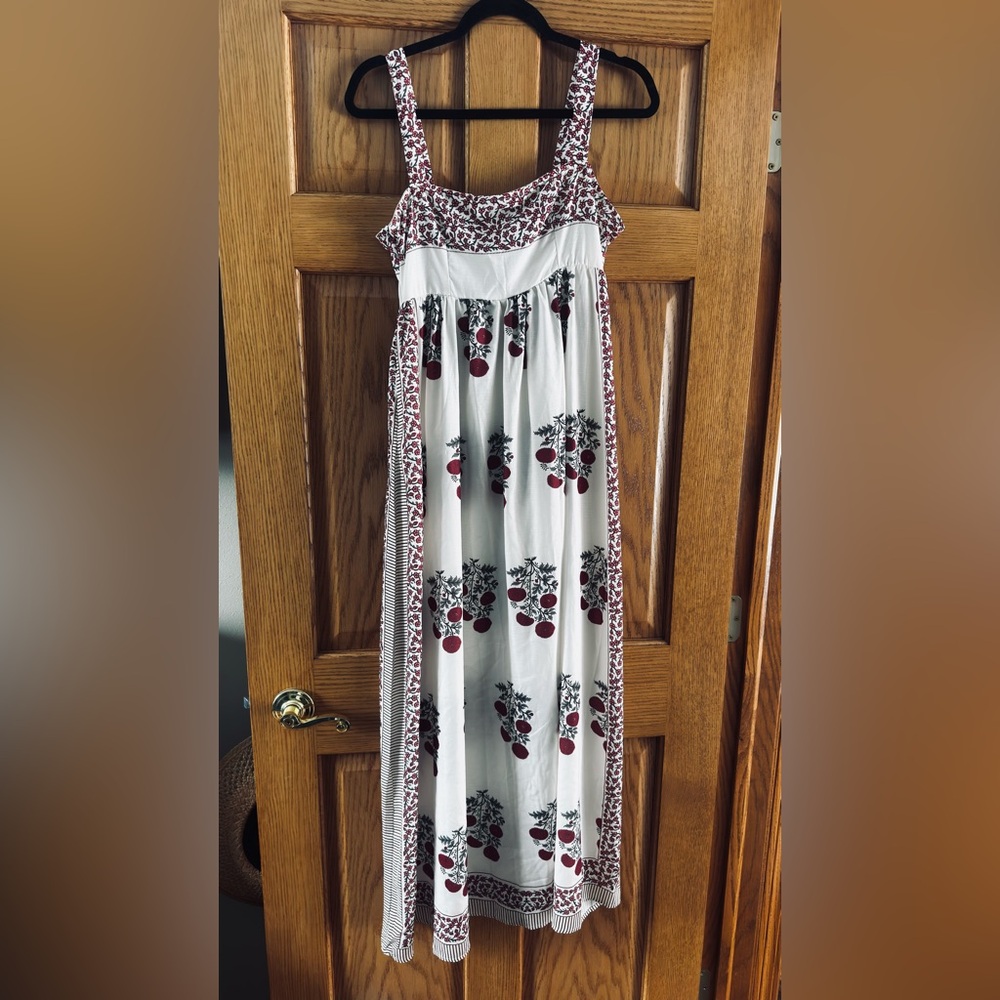 Floral Print White and Red Women's Skirt